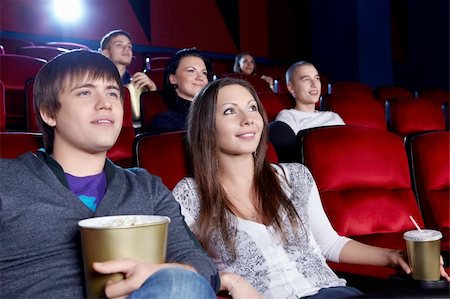 Young people in the cinema Stock Photo - Budget Royalty-Free & Subscription, Code: 400-06135701