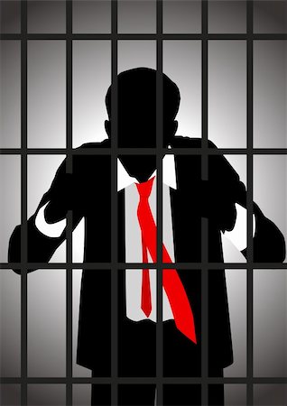 Vector illustration of a businessman in jail Stock Photo - Budget Royalty-Free & Subscription, Code: 400-06135858