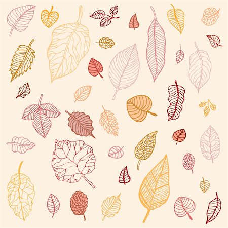 fall borders - Autumn falling leaves set. Background. Vector Illustration. Stock Photo - Budget Royalty-Free & Subscription, Code: 400-06136028