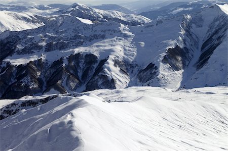 simsearch:400-04922906,k - Ski slope for freeride. Caucasus Mountains, Georgia, ski resort Gudauri Stockbilder - Microstock & Abonnement, Bildnummer: 400-06136109