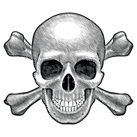 simsearch:400-04401169,k - Skull and crossbones figure. Illustration on white background. Stock Photo - Budget Royalty-Free & Subscription, Code: 400-06136349