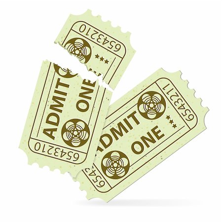film set - Two Cinema Tickets (Torn and Intact) with Tape Reel, vector illustration Stock Photo - Budget Royalty-Free & Subscription, Code: 400-06136350