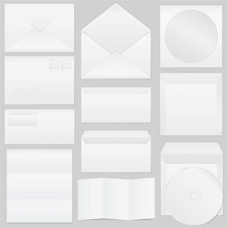 Set of paper envelopes, vector eps10 illustration Stock Photo - Budget Royalty-Free & Subscription, Code: 400-06136392