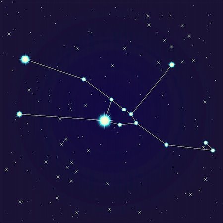 star signs sky - Constellation of taurus on night starry sky Stock Photo - Budget Royalty-Free & Subscription, Code: 400-06136442