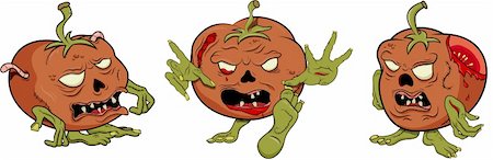 scary cartoon zombie picture - Vector tomato zombie Stock Photo - Budget Royalty-Free & Subscription, Code: 400-06136508