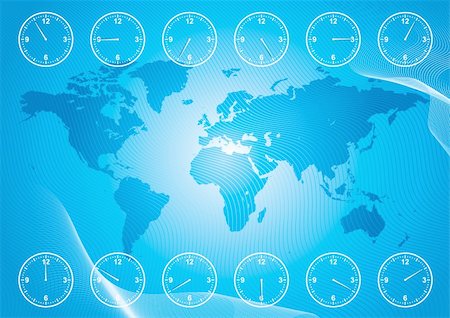 World map and region time. Stock Photo - Budget Royalty-Free & Subscription, Code: 400-06136591