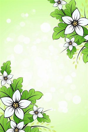 Floral background with sparkles in green color Stock Photo - Budget Royalty-Free & Subscription, Code: 400-06136608