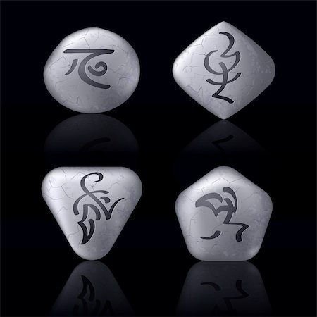 Runic Stones with Magical Spells. Set number Two on black Stock Photo - Budget Royalty-Free & Subscription, Code: 400-06136960