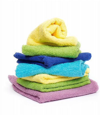 simsearch:400-06564793,k - Multi-colored Terry towels isolated on white background Photographie de stock - Aubaine LD & Abonnement, Code: 400-06137009