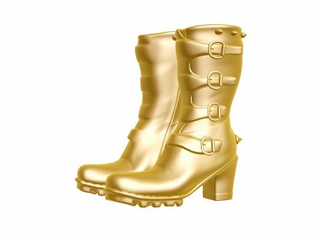 simsearch:400-05317494,k - golden rock boots isolated on white background Photographie de stock - Aubaine LD & Abonnement, Code: 400-06137028