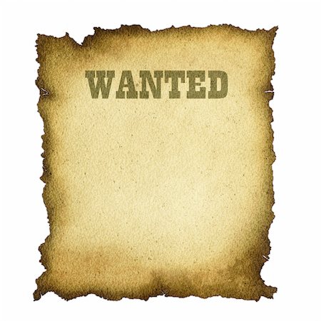 wanted  old  paper Stock Photo - Budget Royalty-Free & Subscription, Code: 400-06137185