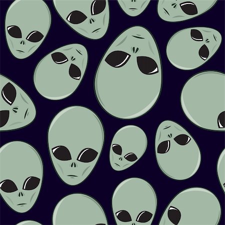 extraterrestre - Seamless pattern made up of cartoon alien faces. Photographie de stock - Aubaine LD & Abonnement, Code: 400-06137248
