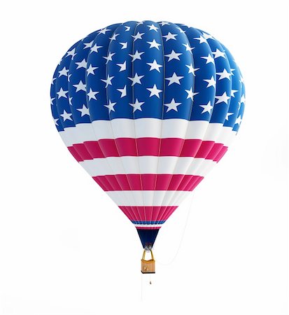 hot air balloon usa isolated on a white background Stock Photo - Budget Royalty-Free & Subscription, Code: 400-06137270