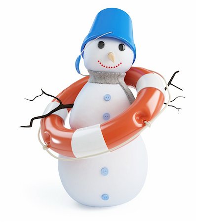 snow men lifebelt on a white background Stock Photo - Budget Royalty-Free & Subscription, Code: 400-06137337