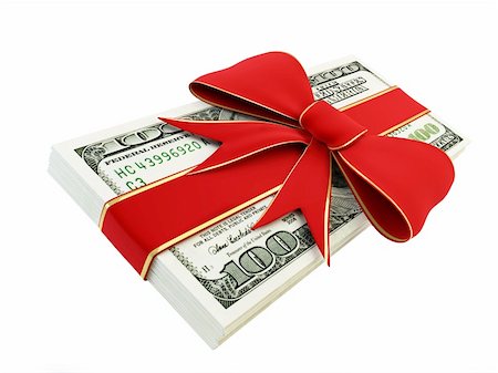Gift of Money on a white background Stock Photo - Budget Royalty-Free & Subscription, Code: 400-06137359