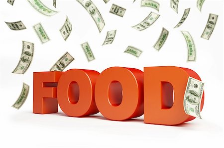 increase in food prices on a white background Stock Photo - Budget Royalty-Free & Subscription, Code: 400-06137408