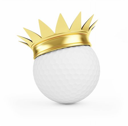 golf gold crown on a white background Stock Photo - Budget Royalty-Free & Subscription, Code: 400-06137410