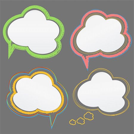 Vector hand drawn speech bubbles Stock Photo - Budget Royalty-Free & Subscription, Code: 400-06137491