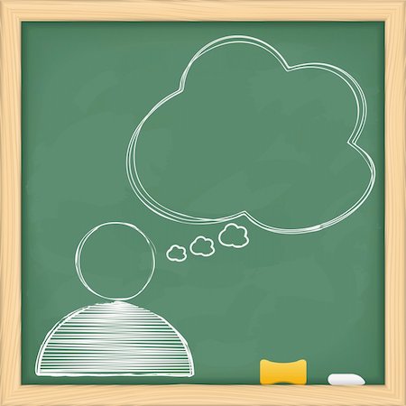 Symbol of human with speech bubble on blackboard, vector eps10 illustration Stock Photo - Budget Royalty-Free & Subscription, Code: 400-06137502