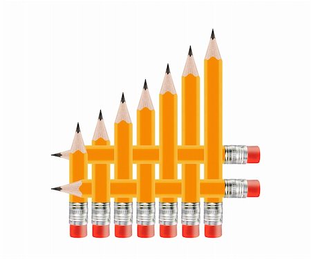 simsearch:400-04775852,k - Set of Pencils on white background. Foto de stock - Super Valor sin royalties y Suscripción, Código: 400-06138262