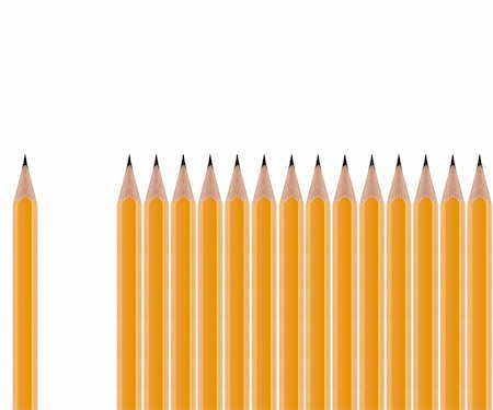 simsearch:400-05289294,k - Set of Pencils on white background. Foto de stock - Super Valor sin royalties y Suscripción, Código: 400-06138263