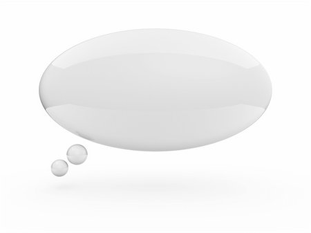 speech bubble with someone thinking - white blank think cloud on white background Stock Photo - Budget Royalty-Free & Subscription, Code: 400-06138534
