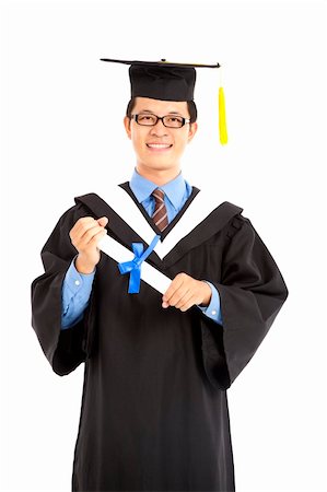 simsearch:400-04705218,k - happy graduating  asian student isolated on white Stockbilder - Microstock & Abonnement, Bildnummer: 400-06138760
