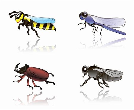 cute isolated illustration of funny babyish insects Stock Photo - Budget Royalty-Free & Subscription, Code: 400-06138803