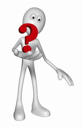 simsearch:400-04665113,k - white guy and question mark - 3d illustration Stock Photo - Budget Royalty-Free & Subscription, Code: 400-06138966