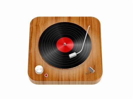 3d wooden Phonograph isolated on white background Stock Photo - Budget Royalty-Free & Subscription, Code: 400-06138985