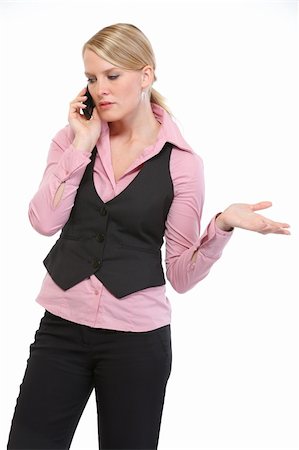 simsearch:400-07106831,k - Woman employee speaking mobile phone Stockbilder - Microstock & Abonnement, Bildnummer: 400-06139253