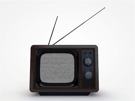 old tv isolated on white background Stock Photo - Budget Royalty-Free & Subscription, Code: 400-06139395