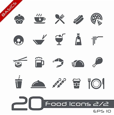 picture of plate of doughnuts - Vector icons set for your web or presentation projects. Photographie de stock - Aubaine LD & Abonnement, Code: 400-06139490