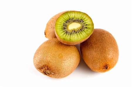 sliced kiwi fruit on white background Stock Photo - Budget Royalty-Free & Subscription, Code: 400-06139546