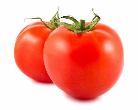 simsearch:400-06138091,k - Two ripe red tomatoes isolated on white background Foto de stock - Super Valor sin royalties y Suscripción, Código: 400-06139687