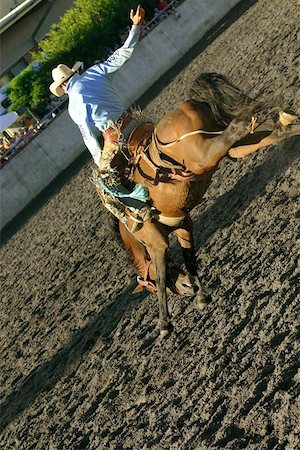 simsearch:400-05342352,k - a rider on a wild adrenaline rush, riding a bucking horse at a rodeo Stock Photo - Budget Royalty-Free & Subscription, Code: 400-06130887