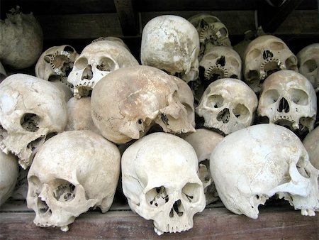 Skulls of victims in the Killing Fields in Phnom Penh, Cambodia Stock Photo - Budget Royalty-Free & Subscription, Code: 400-06132261