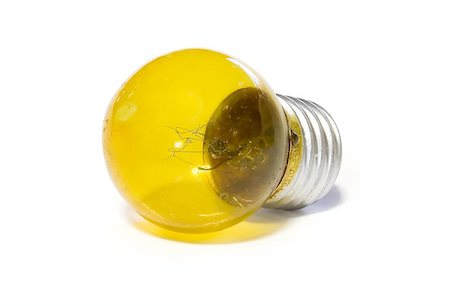 simsearch:400-03948473,k - Yellow Bulb on white background. Foto de stock - Super Valor sin royalties y Suscripción, Código: 400-06132500