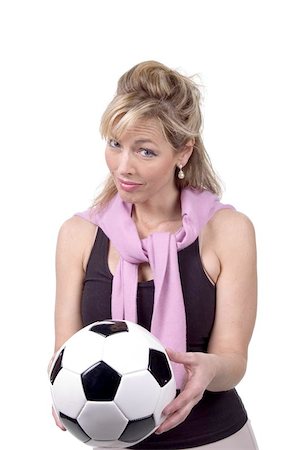 female soccer in suits business - Happy mom in studio with soccer ball Stock Photo - Budget Royalty-Free & Subscription, Code: 400-06132548