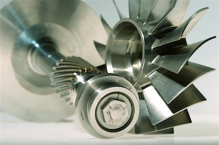precision engineered turbines with a gray background Stock Photo - Budget Royalty-Free & Subscription, Code: 400-06132641
