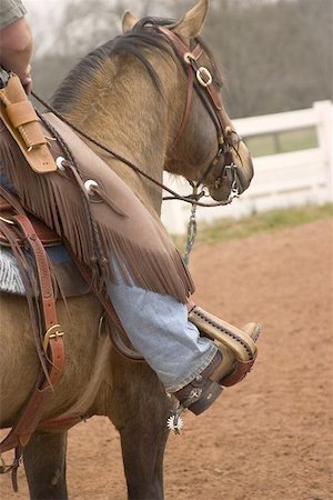fence cowboy - Mounted cowboy and horse wait there turn for mounted shooting contest Stock Photo - Budget Royalty-Free & Subscription, Code: 400-06133985