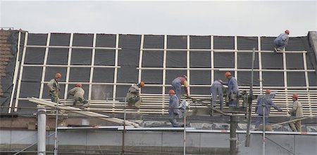 picture of old man construction worker - Making new roof Stock Photo - Budget Royalty-Free & Subscription, Code: 400-06144438