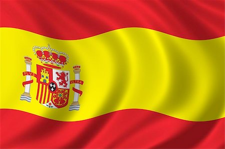 simsearch:400-03994118,k - Flag of Spain waving inthe wind Foto de stock - Super Valor sin royalties y Suscripción, Código: 400-06144439
