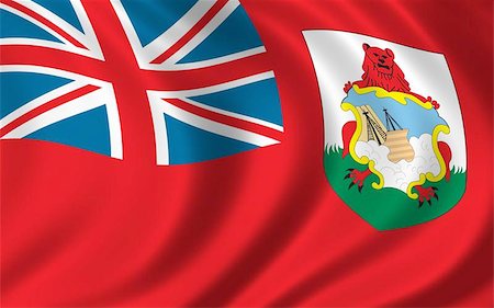 simsearch:400-04354197,k - Flag of Bermuda waving in the wind Stock Photo - Budget Royalty-Free & Subscription, Code: 400-06144662