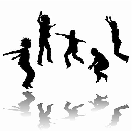 Happy children jumping Stock Photo - Budget Royalty-Free & Subscription, Code: 400-06140101