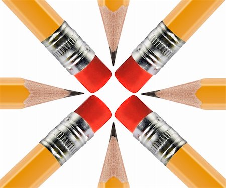 simsearch:400-03926140,k - Group of pencils in circle shape isolated on white background Photographie de stock - Aubaine LD & Abonnement, Code: 400-06140490