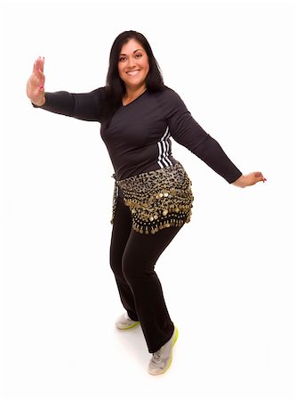 Attractive Hispanic Woman Dancing Zumba on a White Background. Stock Photo - Budget Royalty-Free & Subscription, Code: 400-06140571