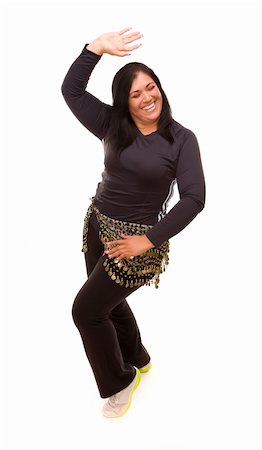 Attractive Hispanic Woman Dancing Zumba on a White Background. Stock Photo - Budget Royalty-Free & Subscription, Code: 400-06140572