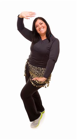 Attractive Hispanic Woman Dancing Zumba on a White Background. Stock Photo - Budget Royalty-Free & Subscription, Code: 400-06140573