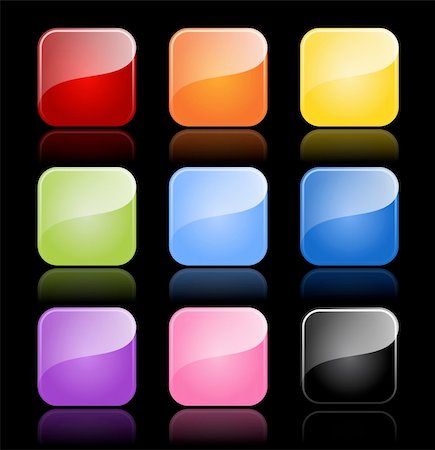 Glossy blank buttons in color variations with reflections, EPS 10 Stock Photo - Budget Royalty-Free & Subscription, Code: 400-06140677